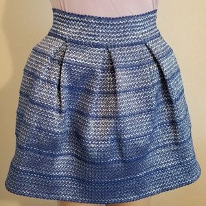 San Joy Mini Skirt- Blue & Silver Sz Small